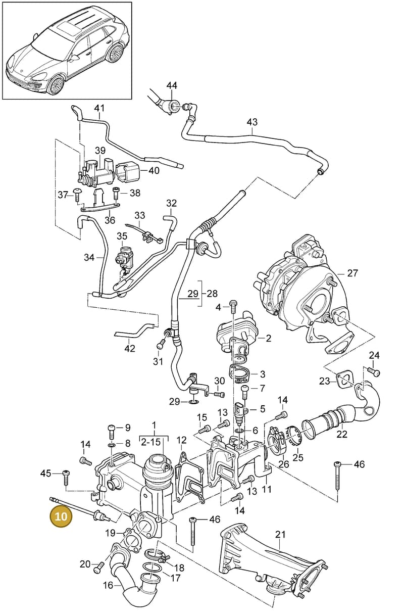 95860668822 — Porsche Cayenne (2010-2018) diagram p37108060, position 10