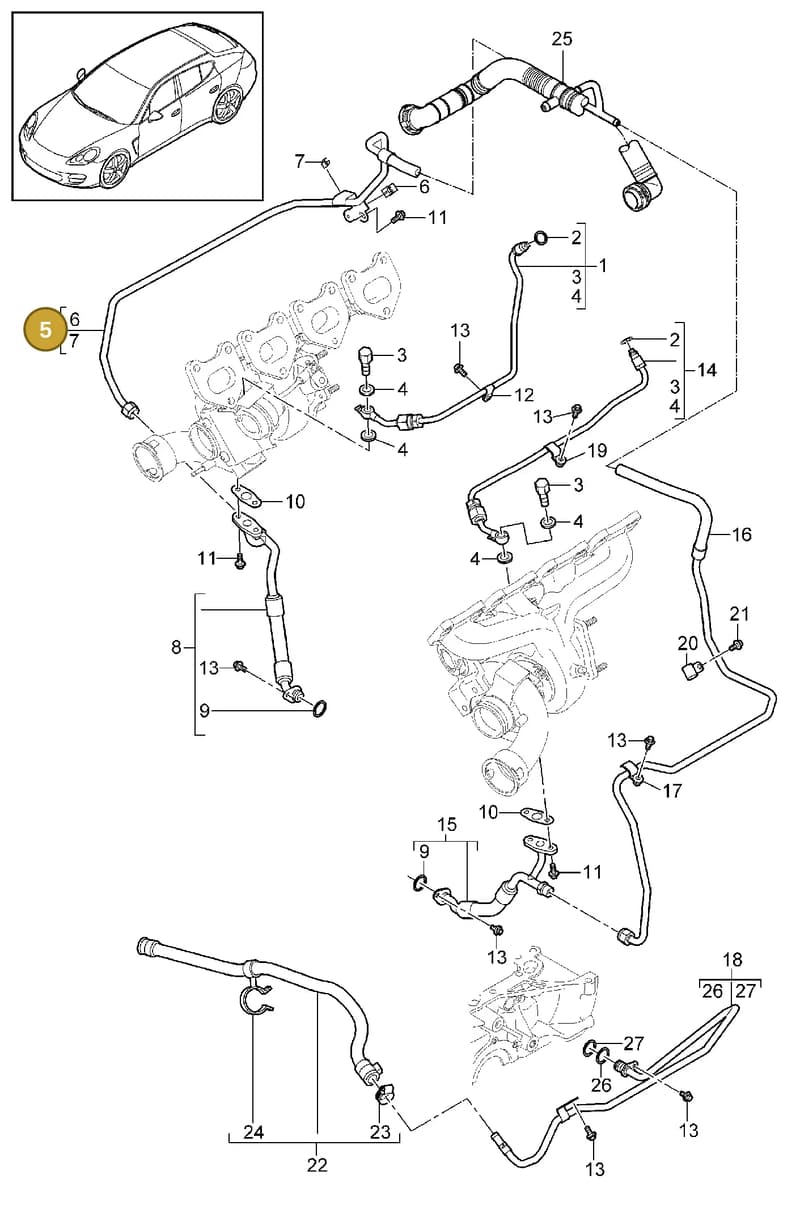 95860668870 — Porsche Panamera (2009-2016) diagram p35202090, position 5