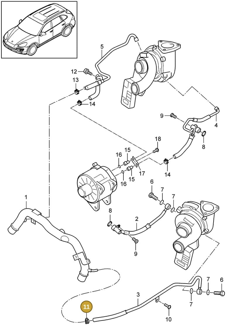 95860680450 — Porsche Cayenne (2010-2018) diagram p37202090, position 11