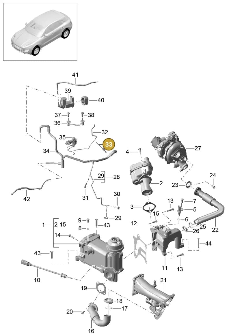95860683851 — Porsche Macan (2013-2018) diagram p44108030, position 33