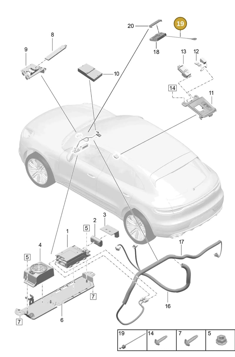 95860683851 — Porsche Macan (2018-2022) diagram p52911040, position 19