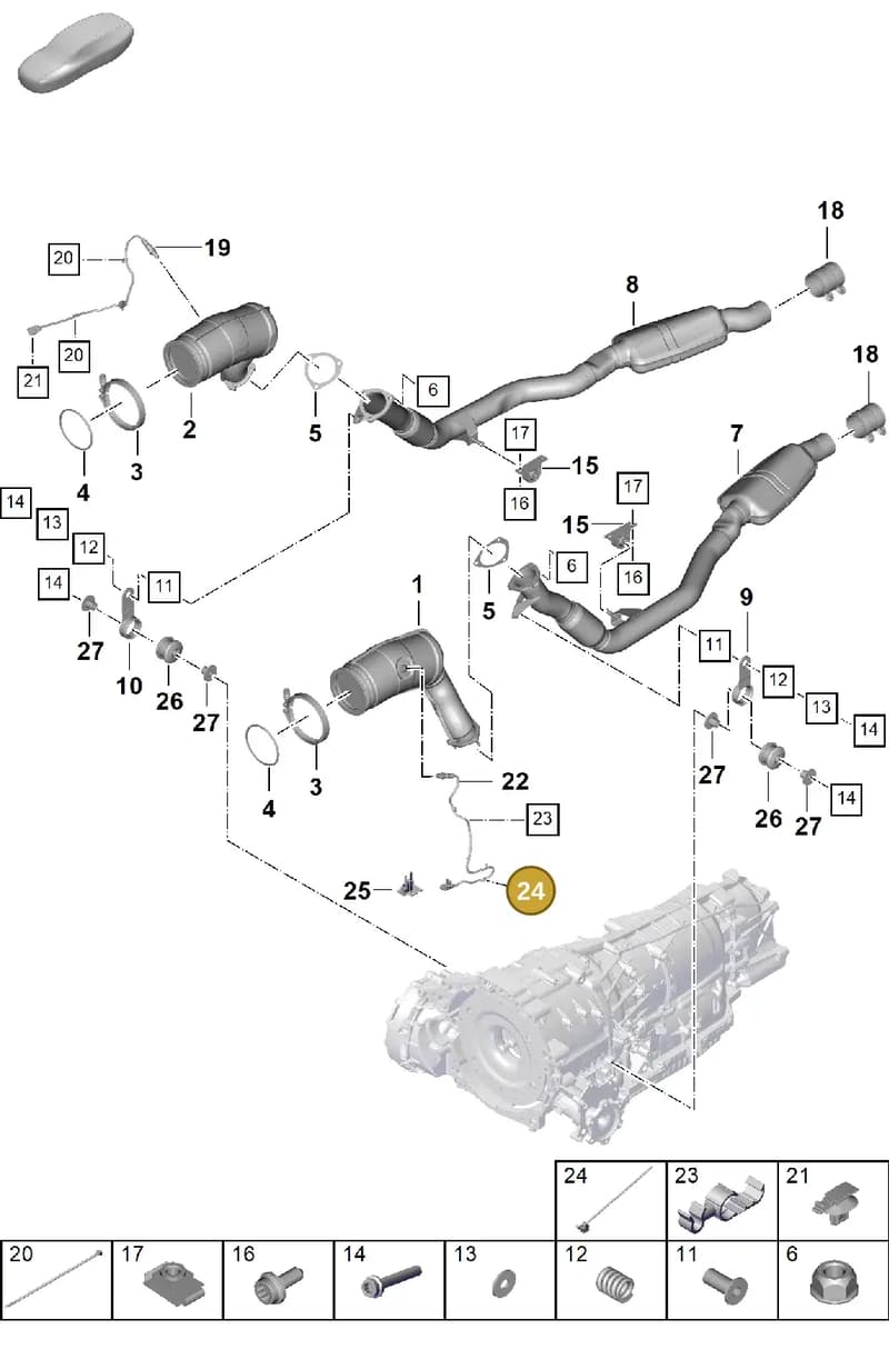 95860683851 — Porsche Cayenne Coupe (2023-2023) diagram p60202270, position 24