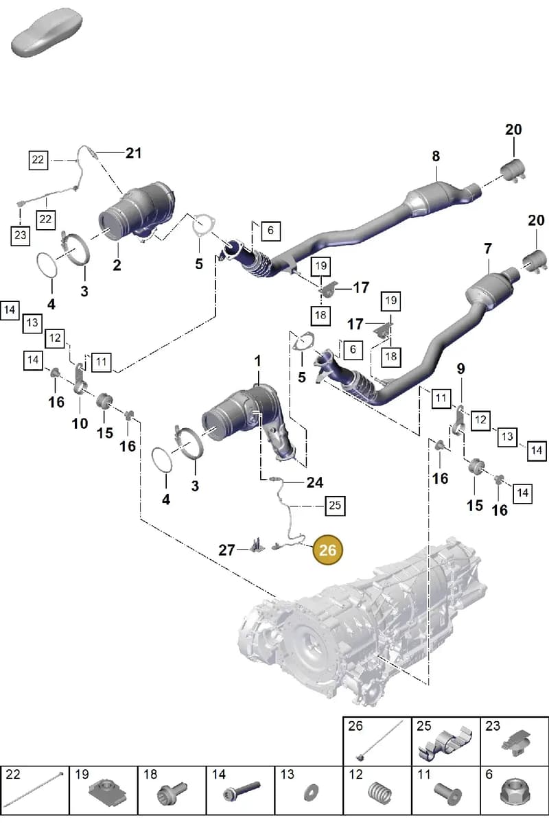 95860683851 — Porsche Cayenne Coupe (2023-2023) diagram p60202280, position 26