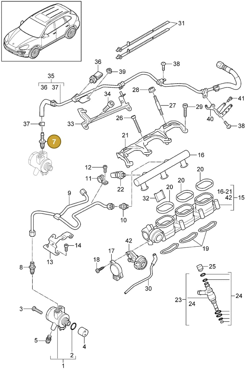 95860684520 — Porsche Cayenne (2010-2018) diagram p37107040, position 7