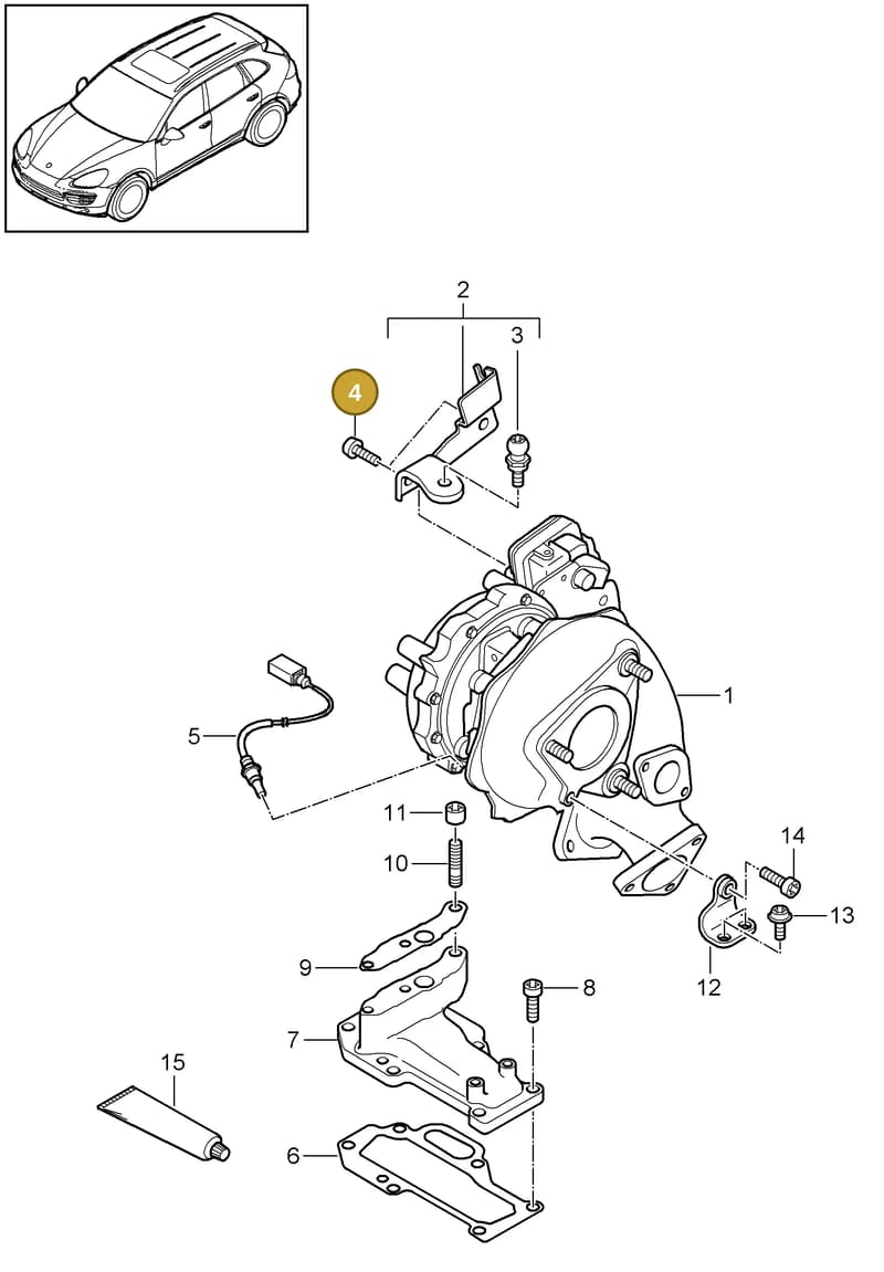 95860684540 — Porsche Cayenne (2010-2018) diagram p37202080, position 4