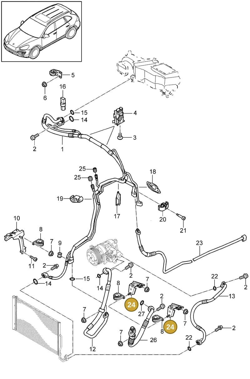 95860684550 — Porsche Cayenne (2010-2018) diagram p37813060, position 24