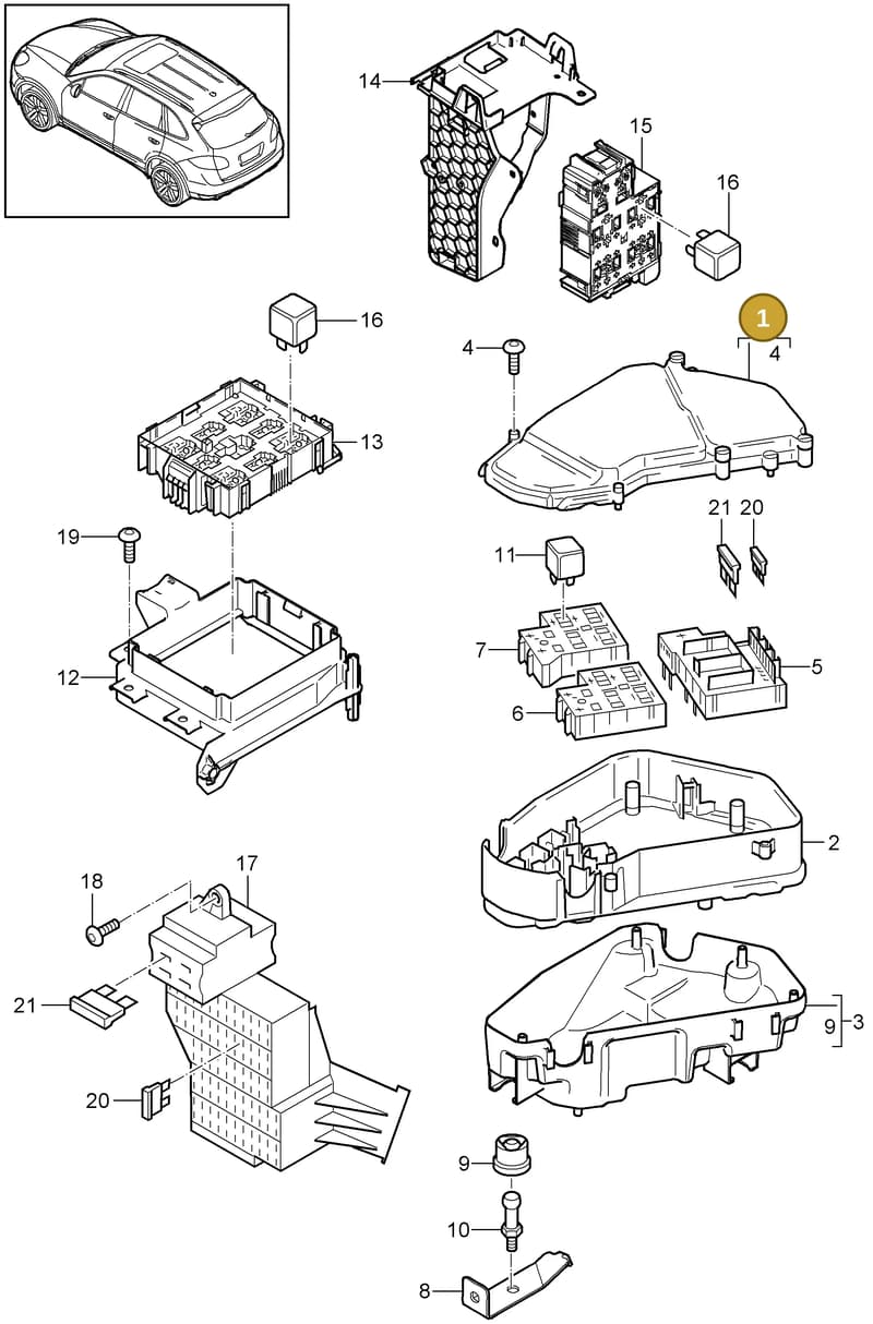 95860701065 — Porsche Cayenne (2010-2018) diagram p37902000, position 1