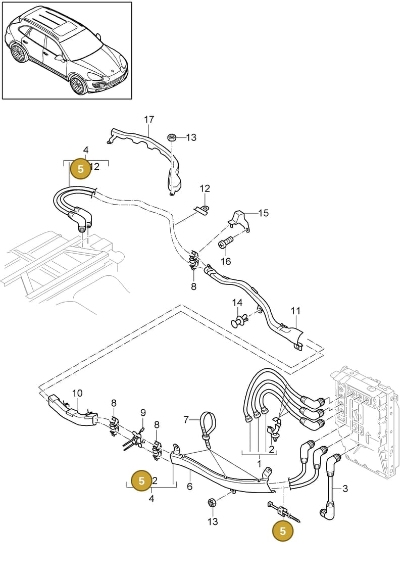 95860823530 — Porsche Cayenne (2010-2018) diagram p37901030, position 5