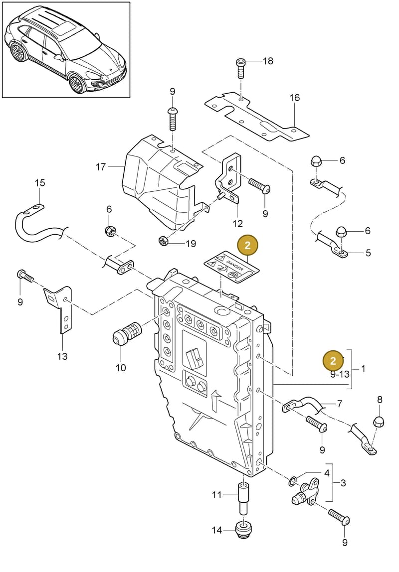 95860829900 — Porsche Cayenne (2010-2018) diagram p37901020, position 2