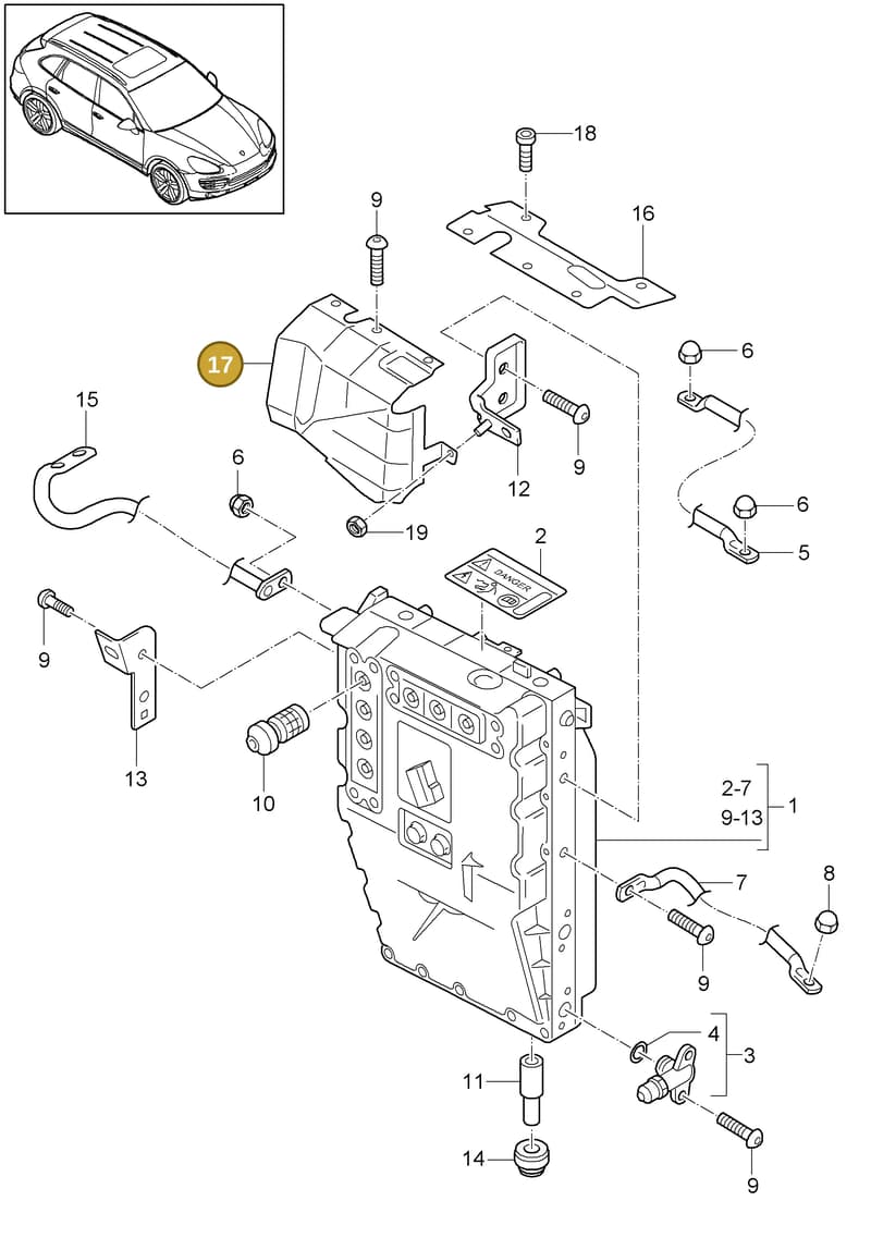 95860834901 — Porsche Cayenne (2010-2018) diagram p37901020, position 17