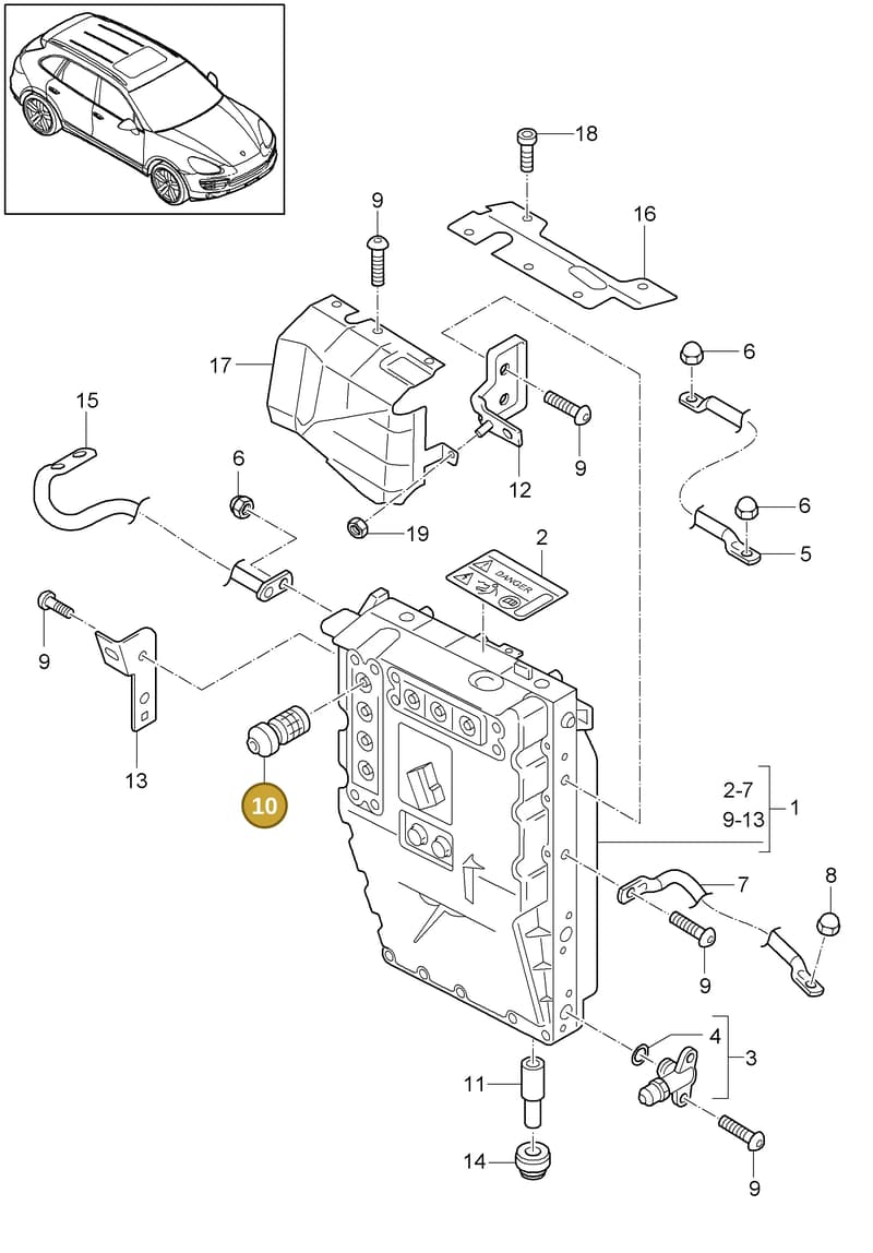 95860859100 — Porsche Cayenne (2010-2018) diagram p37901020, position 10