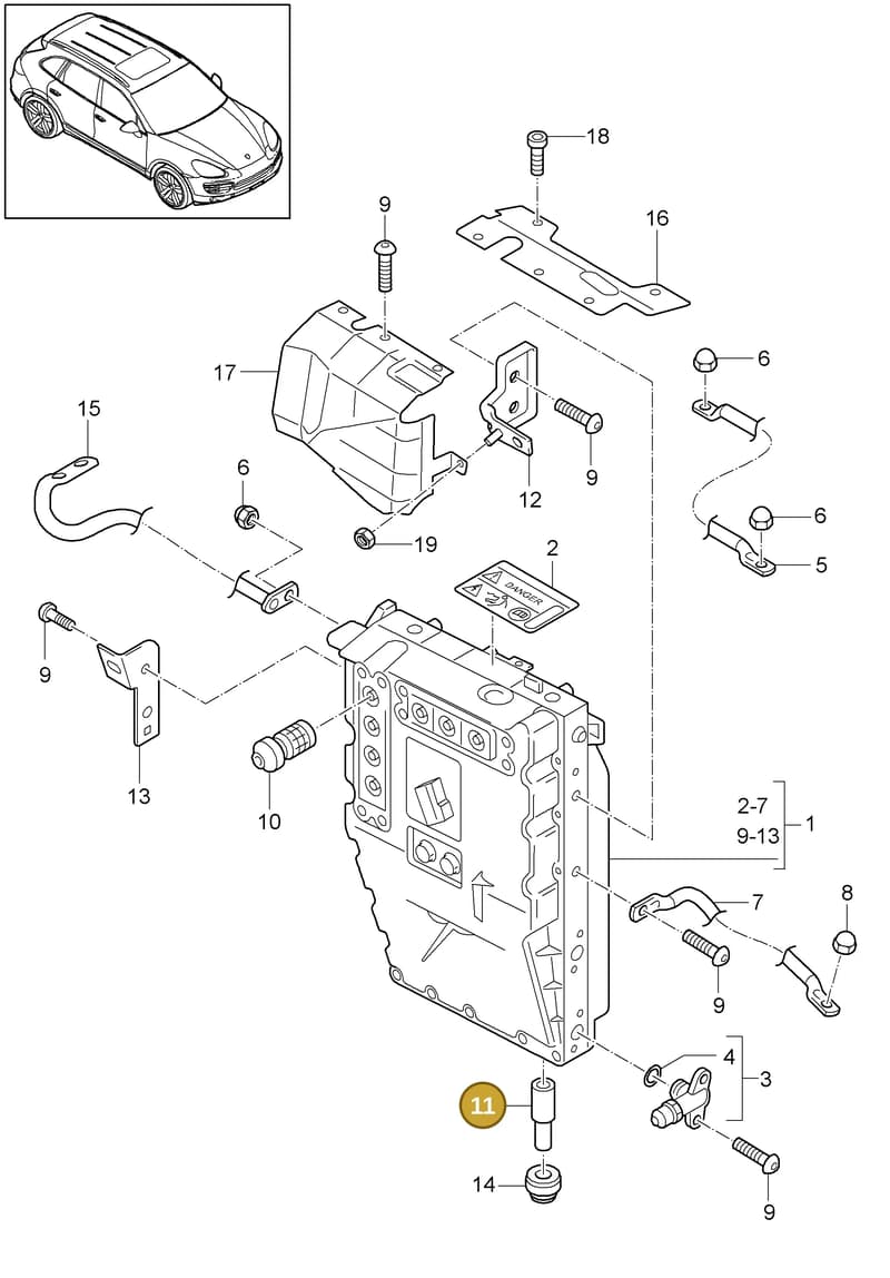95860859200 — Porsche Cayenne (2010-2018) diagram p37901020, position 11