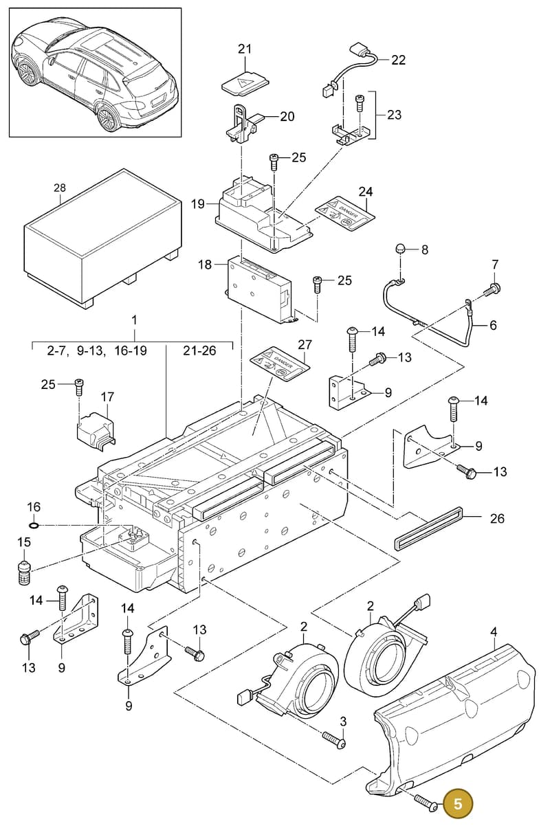 95861102205 — Porsche Cayenne (2010-2018) diagram p37901040, position 5