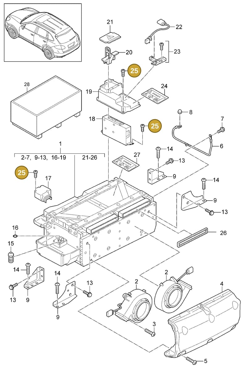 95861118210 — Porsche Cayenne (2010-2018) diagram p37901040, position 25