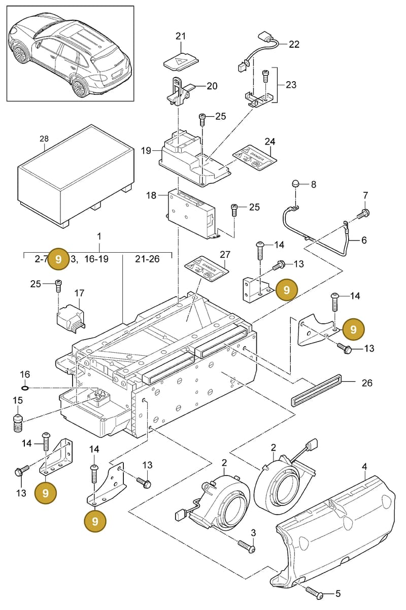 95861118300 — Porsche Cayenne (2010-2018) diagram p37901040, position 9