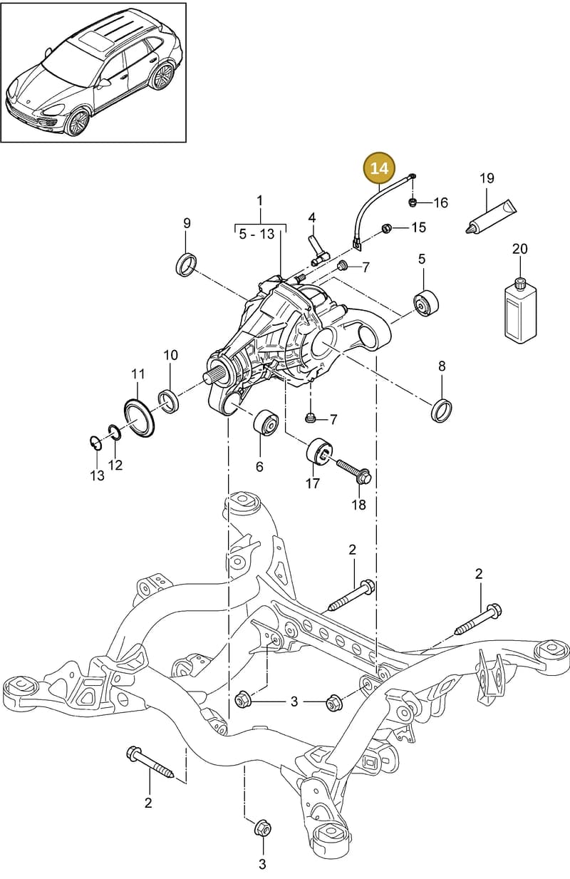 95861119920 — Porsche Cayenne (2010-2018) diagram p37305040, position 14