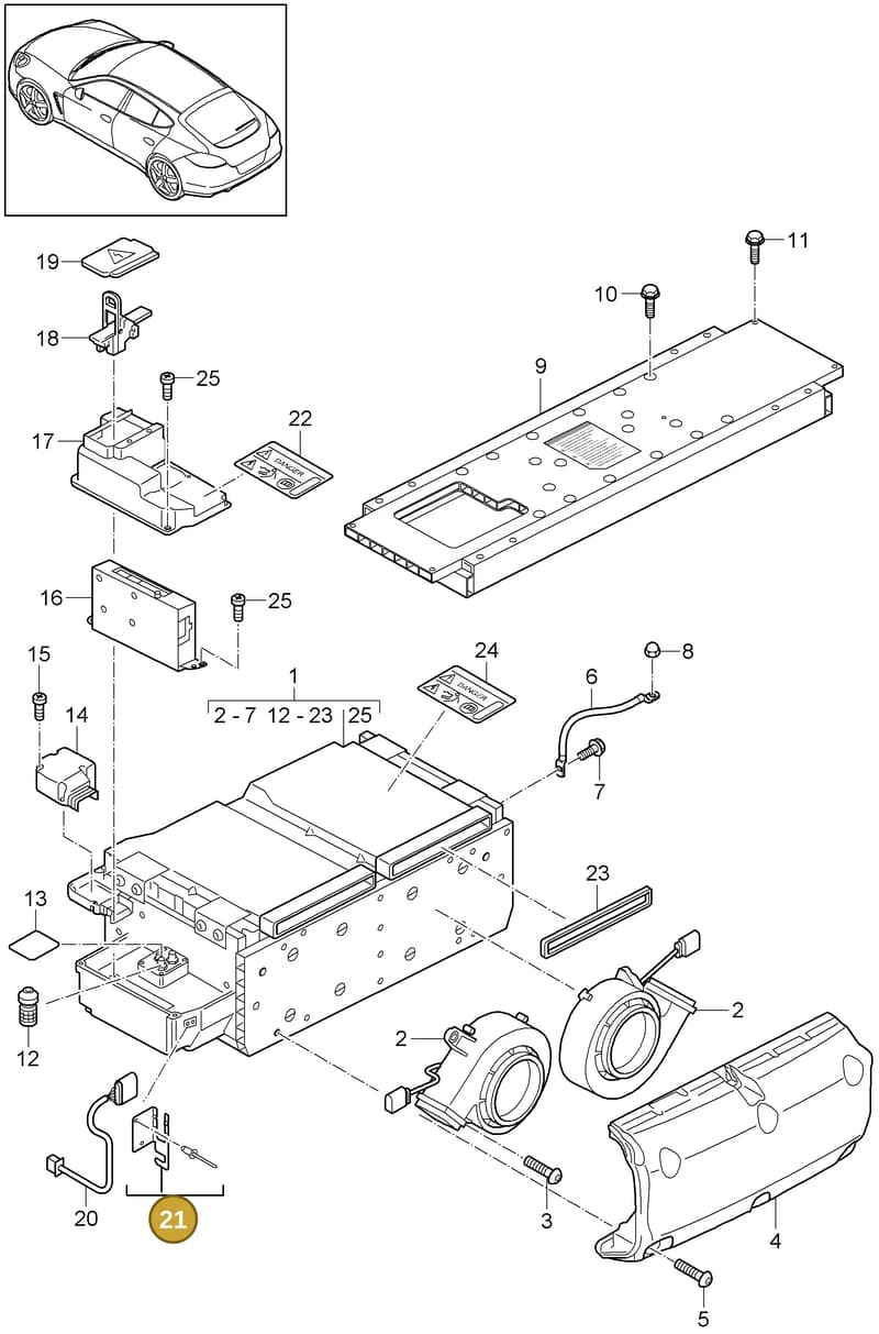 95861134500 — Porsche Panamera (2009-2016) diagram p35901040, position 21