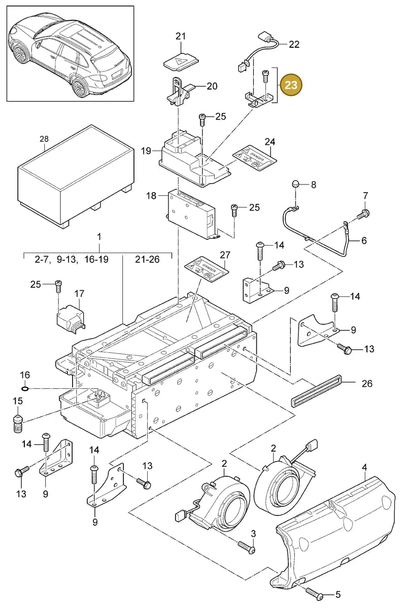 95861134500 — Porsche Cayenne (2010-2018) diagram p37901040, position 23