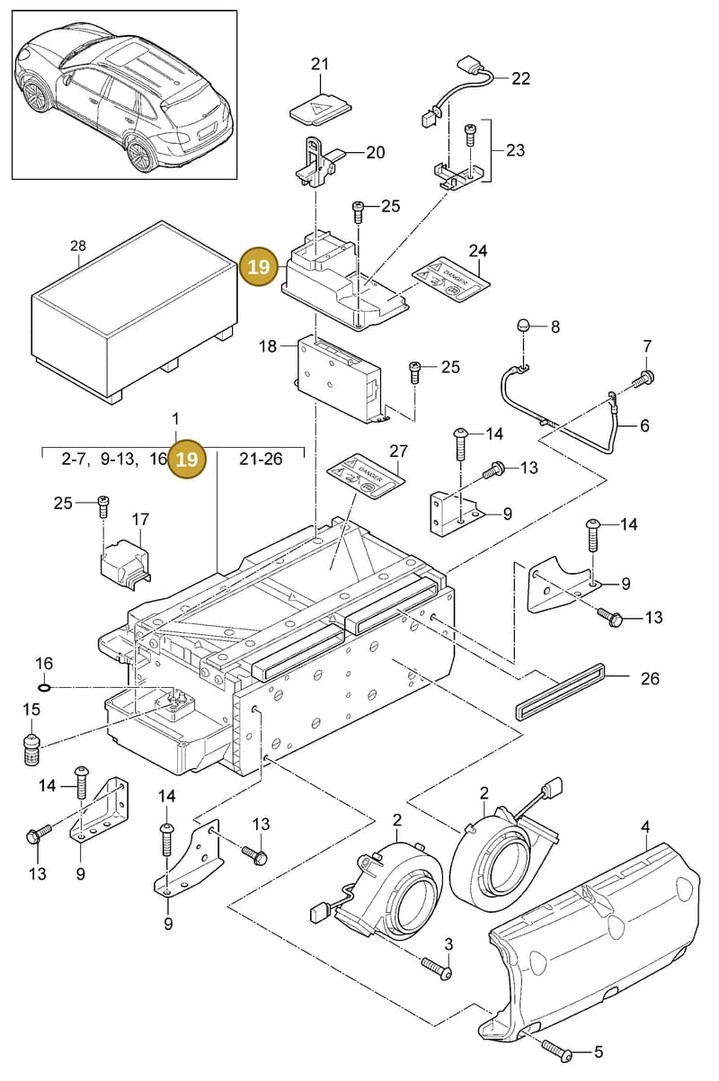 95861143100 — Porsche Cayenne (2010-2018) diagram p37901040, position 19