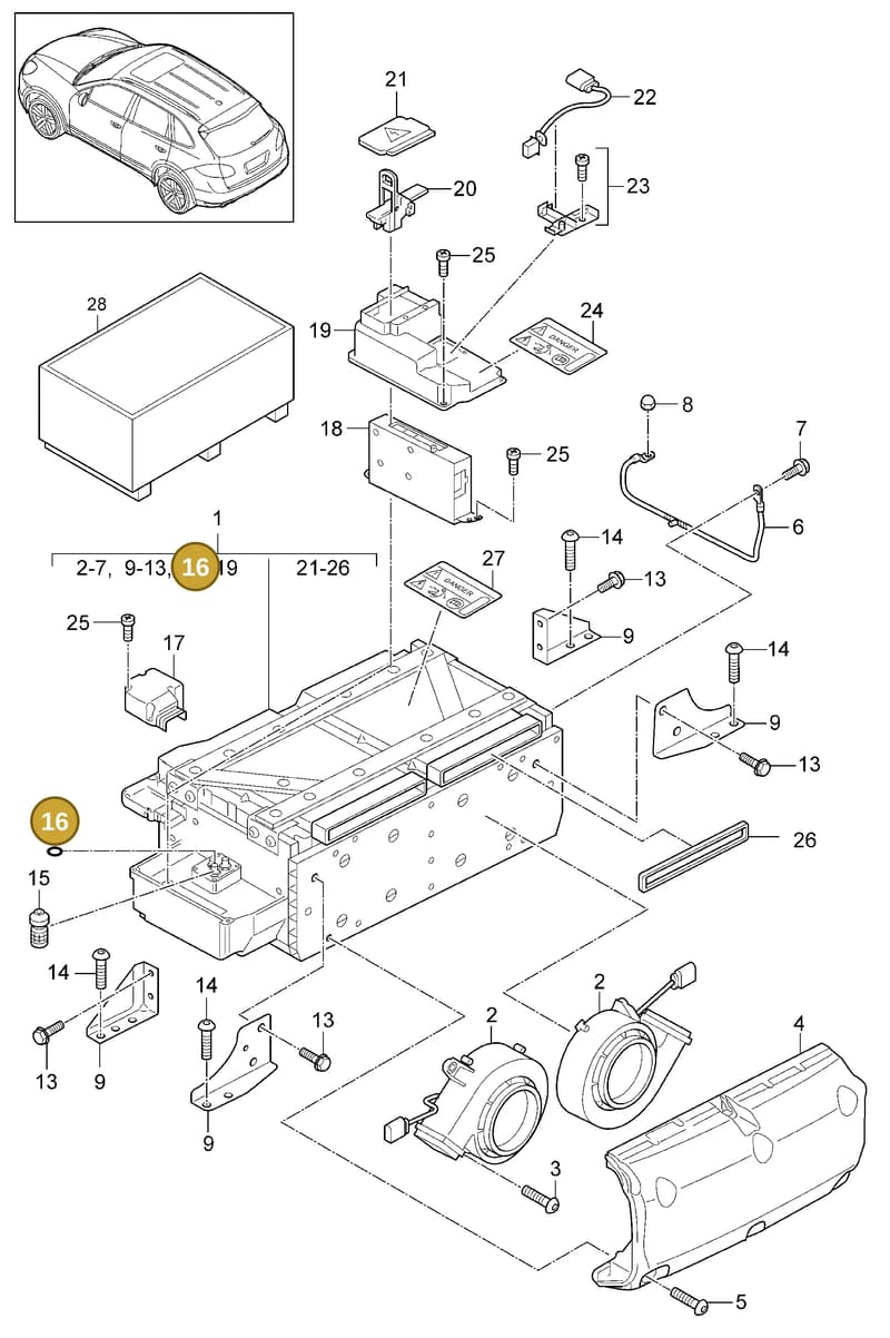 95861143300 — Porsche Cayenne (2010-2018) diagram p37901040, position 16