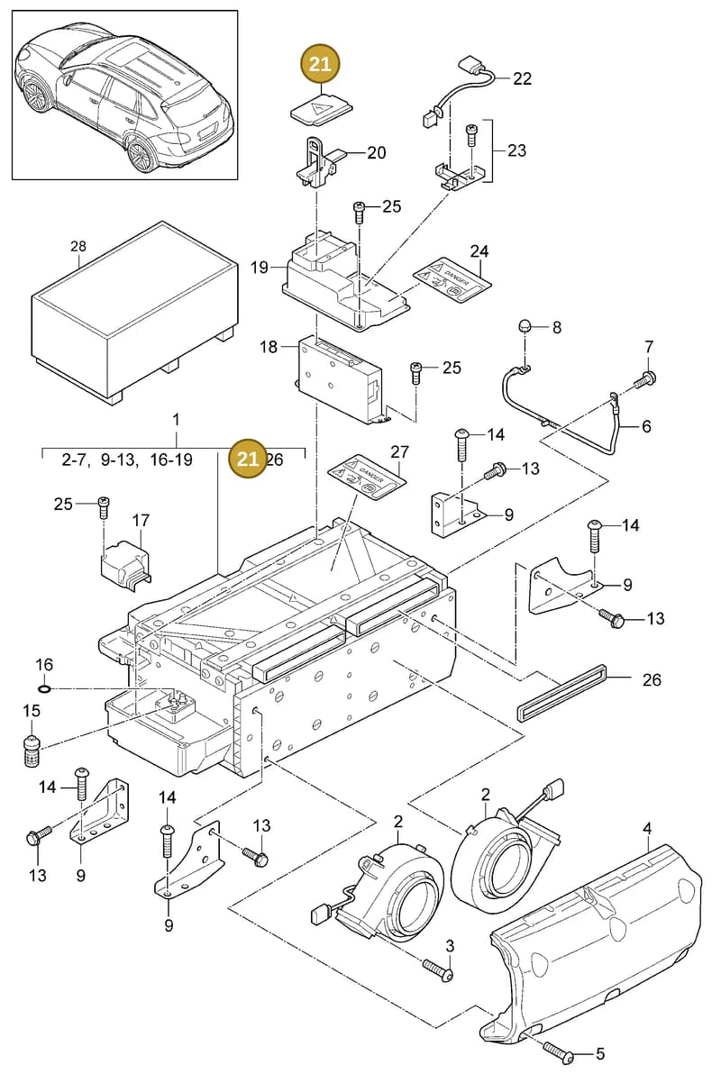 95861144100 — Porsche Cayenne (2010-2018) diagram p37901040, position 21