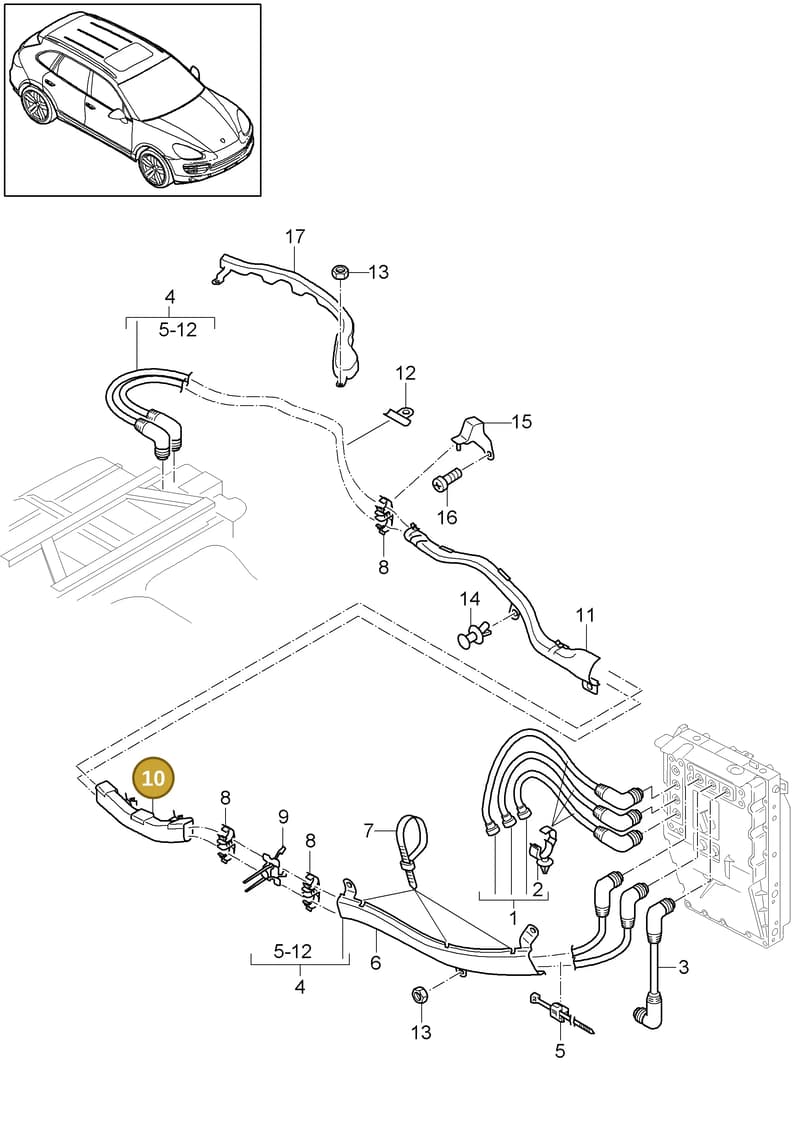 95861167600 — Porsche Cayenne (2010-2018) diagram p37901030, position 10