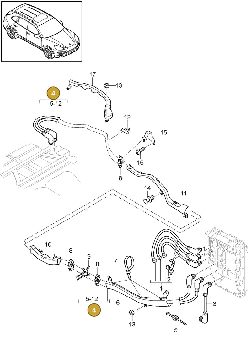 95861201510 — Porsche Cayenne (2010-2018) diagram p37901030, position 4
