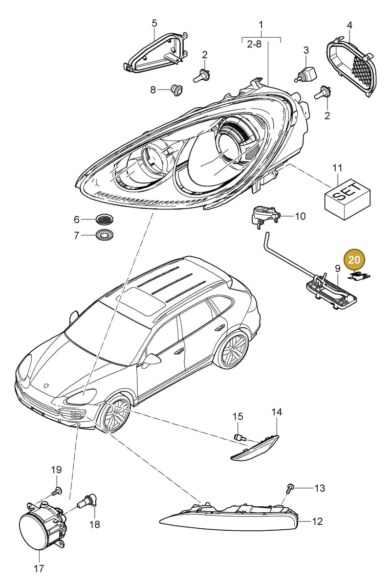 95861227300 — Porsche Cayenne (2010-2018) diagram p37905000, position 20+34