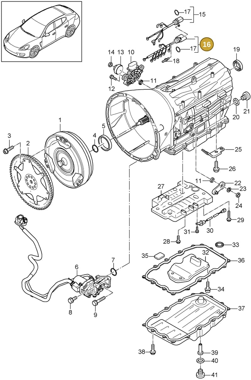 95861236300 — Porsche Panamera (2009-2016) diagram p35320020, position 16