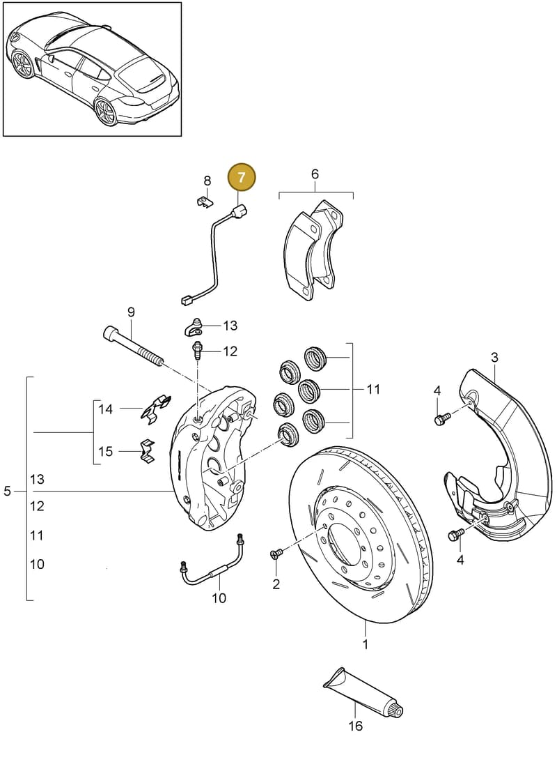 95861236500 — Porsche Panamera (2009-2016) diagram p35602000, position 7