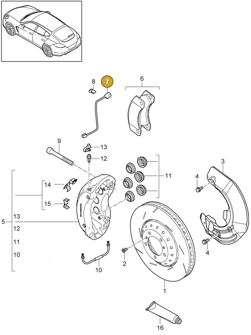 95861236500 — Porsche Panamera (2009-2016) diagram p35602010, position 7