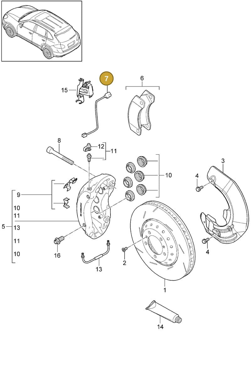 95861236500 — Porsche Cayenne (2010-2018) diagram p37602000, position 7