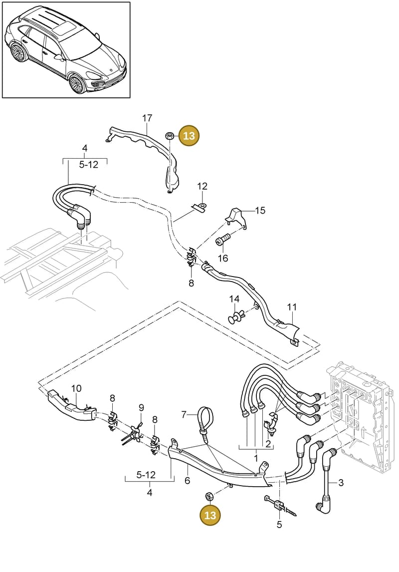 95861239630 — Porsche Cayenne (2010-2018) diagram p37901030, position 13