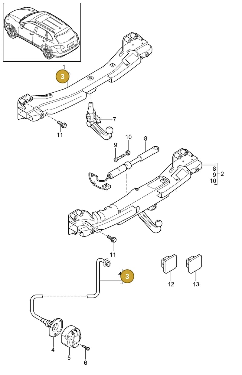95861250600 — Porsche Cayenne (2010-2018) diagram p37002000, position 3