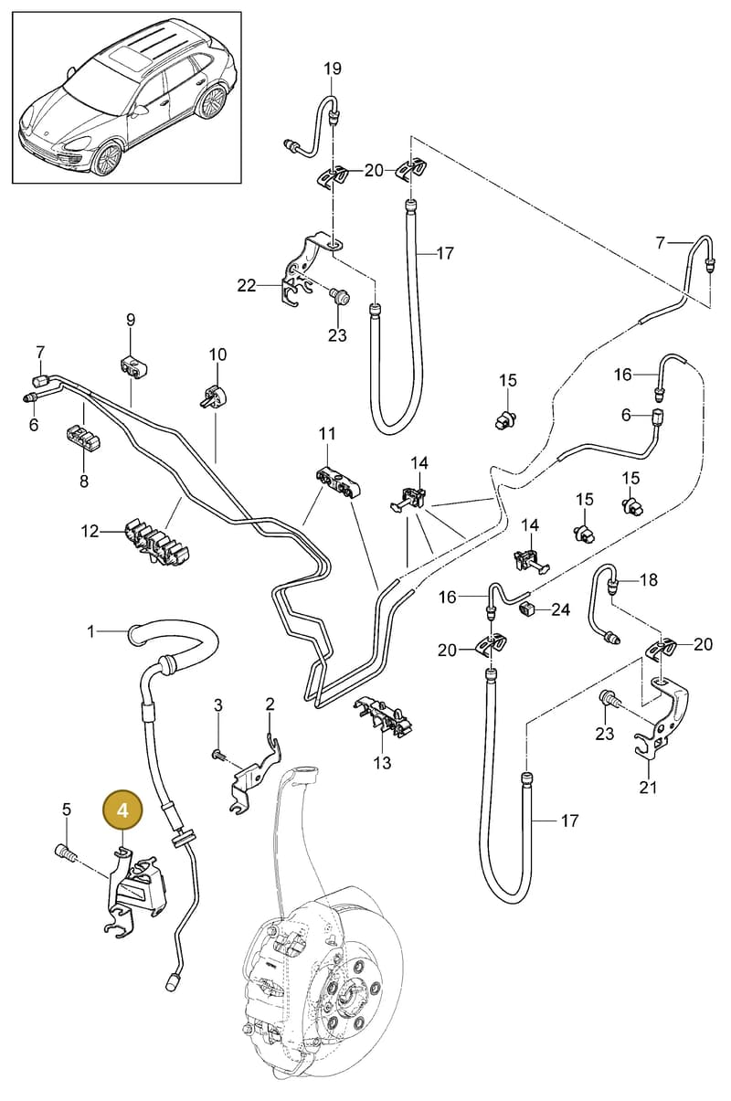95861262701 — Porsche Cayenne (2010-2018) diagram p37604010, position 4