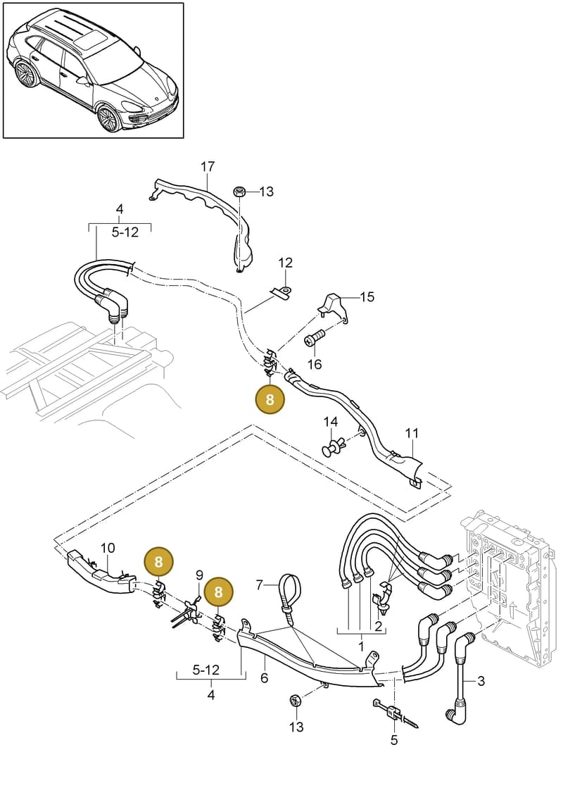95861285300 — Porsche Cayenne (2010-2018) diagram p37901030, position 8