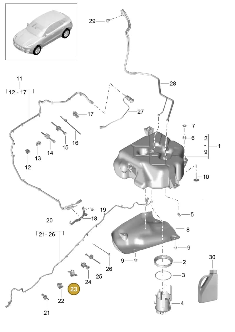 95861285400 — Porsche Macan (2013-2018) diagram p44201080, position 23