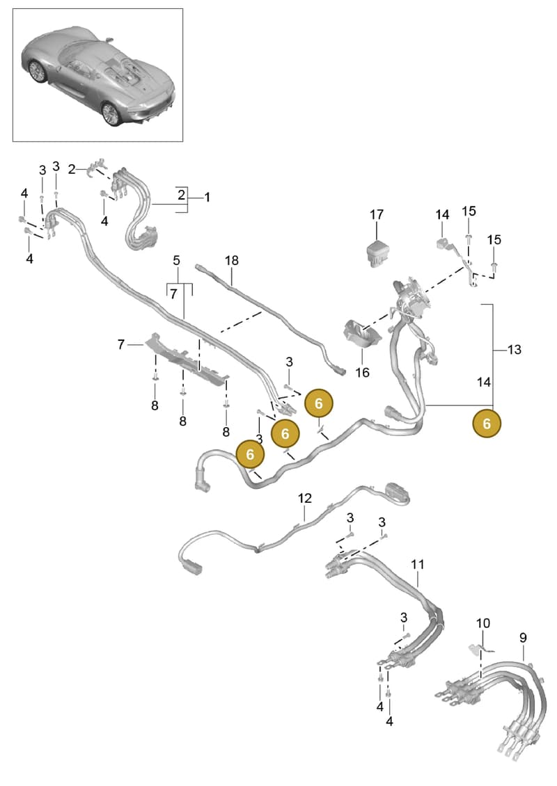 95861285400 — Porsche 918 Spyder (2014-2015) diagram p43901030, position 6