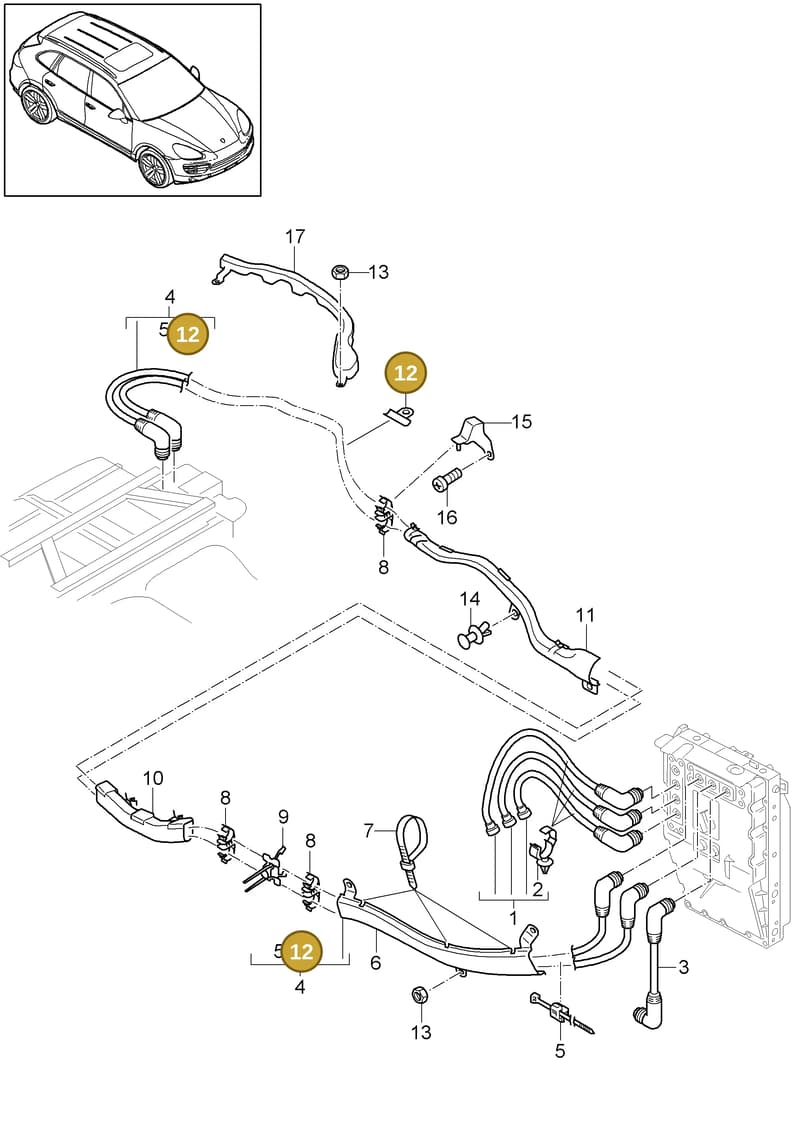 95861285500 — Porsche Cayenne (2010-2018) diagram p37901030, position 12