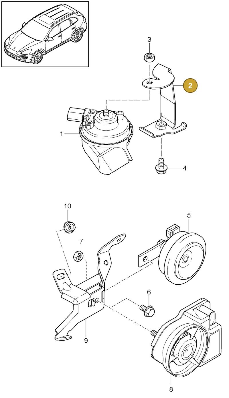 95861352402 — Porsche Cayenne (2010-2018) diagram p37903000, position 2