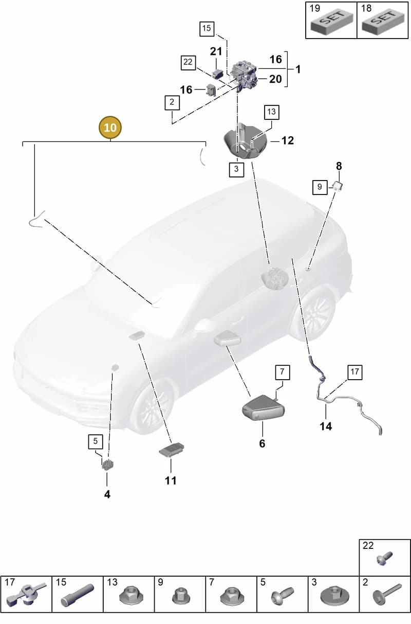 95861671500 — Porsche Cayenne (2017-2023) diagram p51502020, position 10
