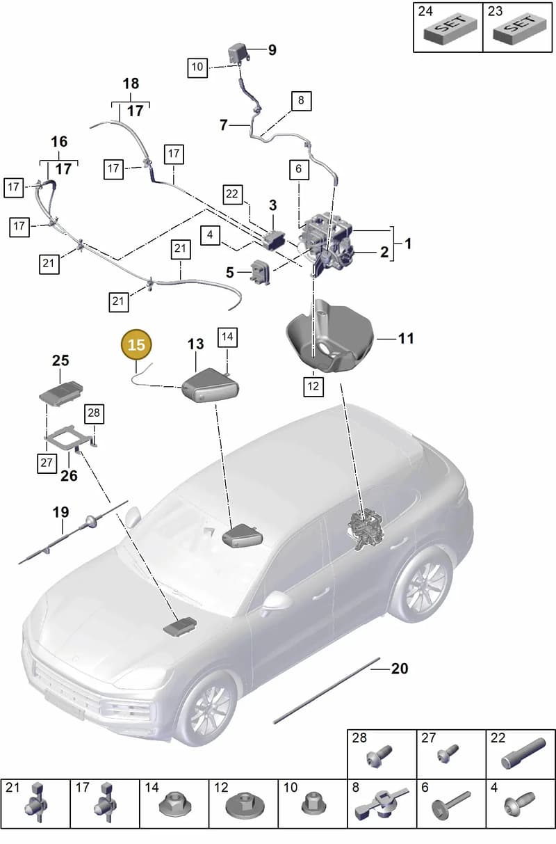 95861671500 — Porsche Cayenne Coupe (2023-2023) diagram p60504000, position 15