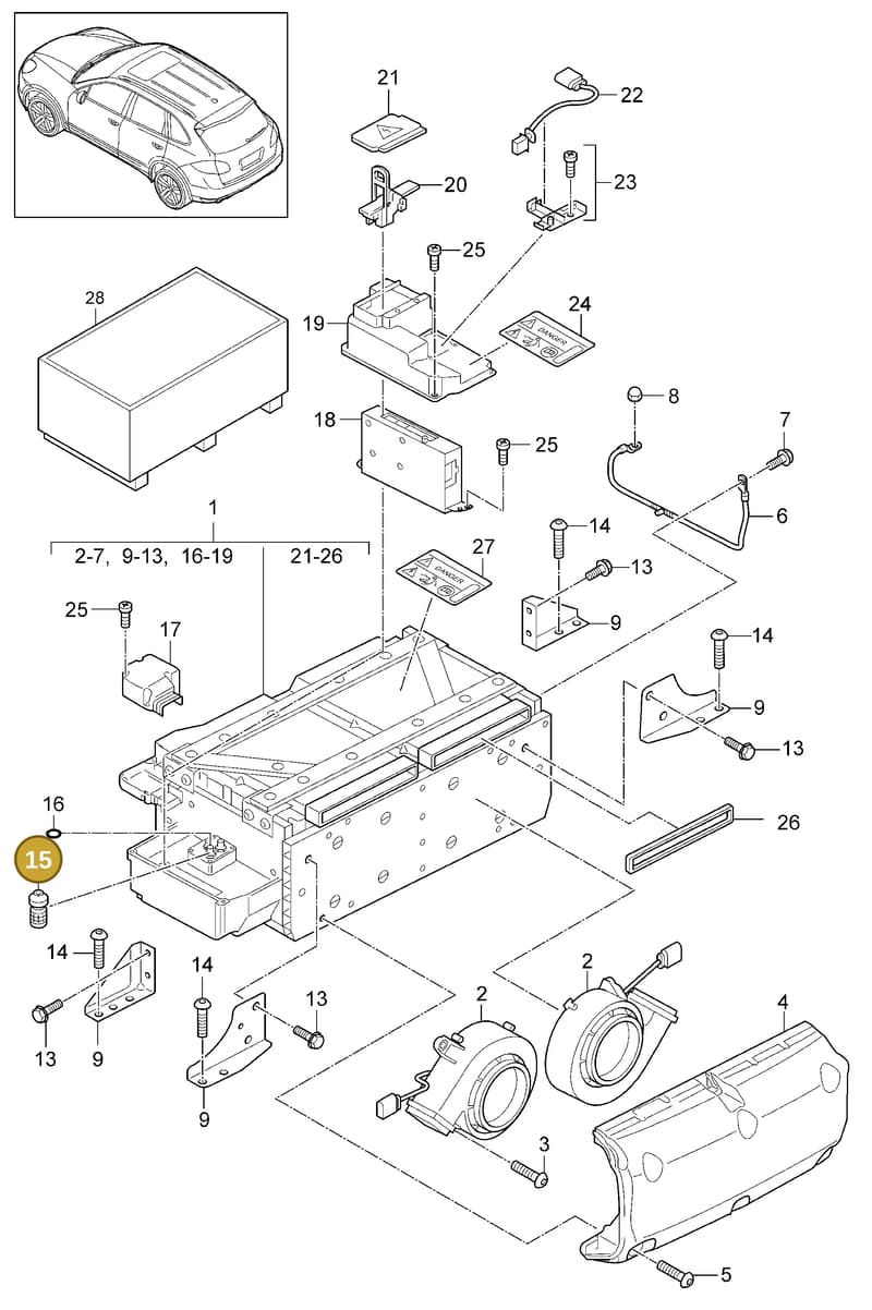 95861806100 — Porsche Cayenne (2010-2018) diagram p37901040, position 15