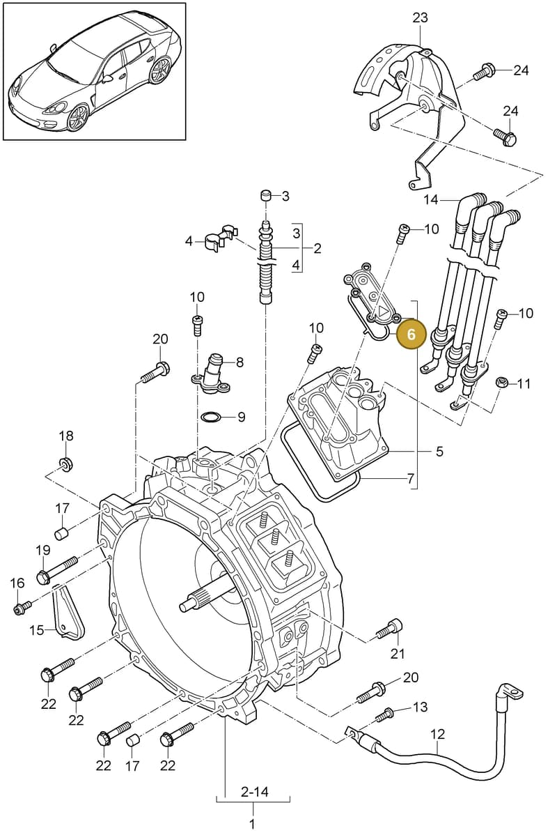 95862411100 — Porsche Panamera (2009-2016) diagram p35901010, position 6