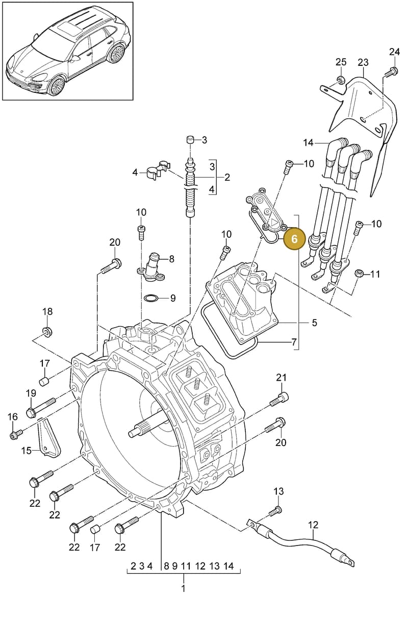 95862411100 — Porsche Cayenne (2010-2018) diagram p37901010, position 6
