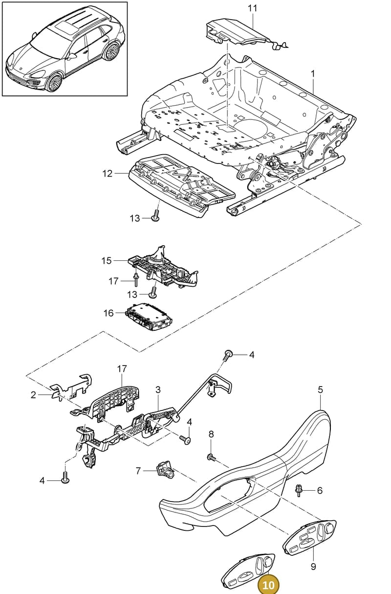 95862435100 — Porsche Cayenne (2010-2018) diagram p37817010, position 10