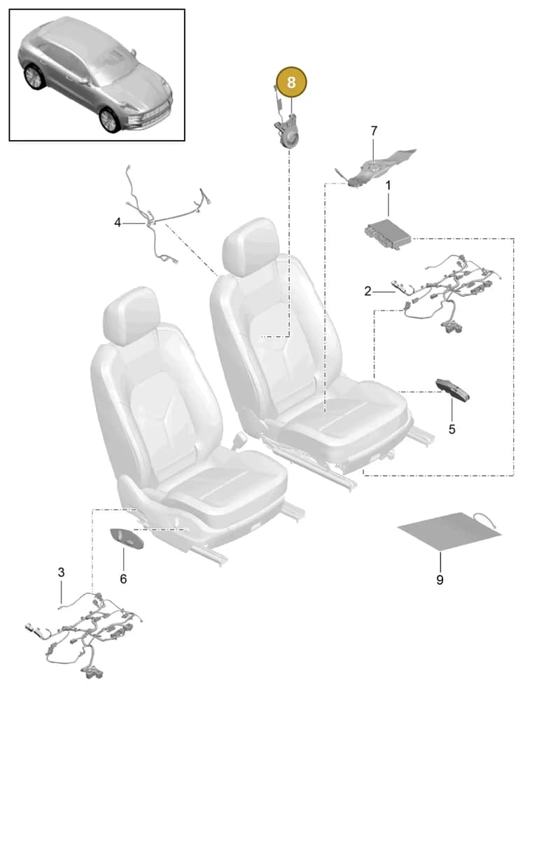 95862435100 — Porsche Macan (2018-2022) diagram p52817510, position 8