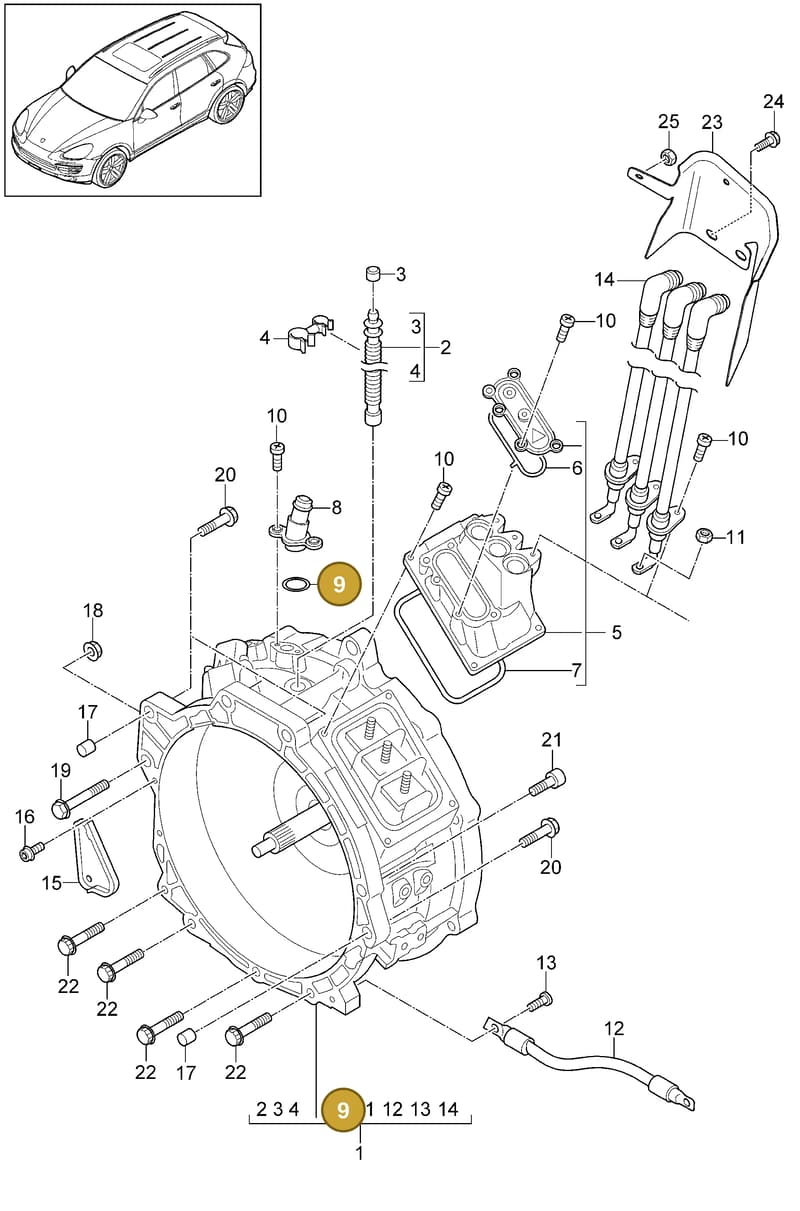 95862444700 — Porsche Cayenne (2010-2018) diagram p37901010, position 9