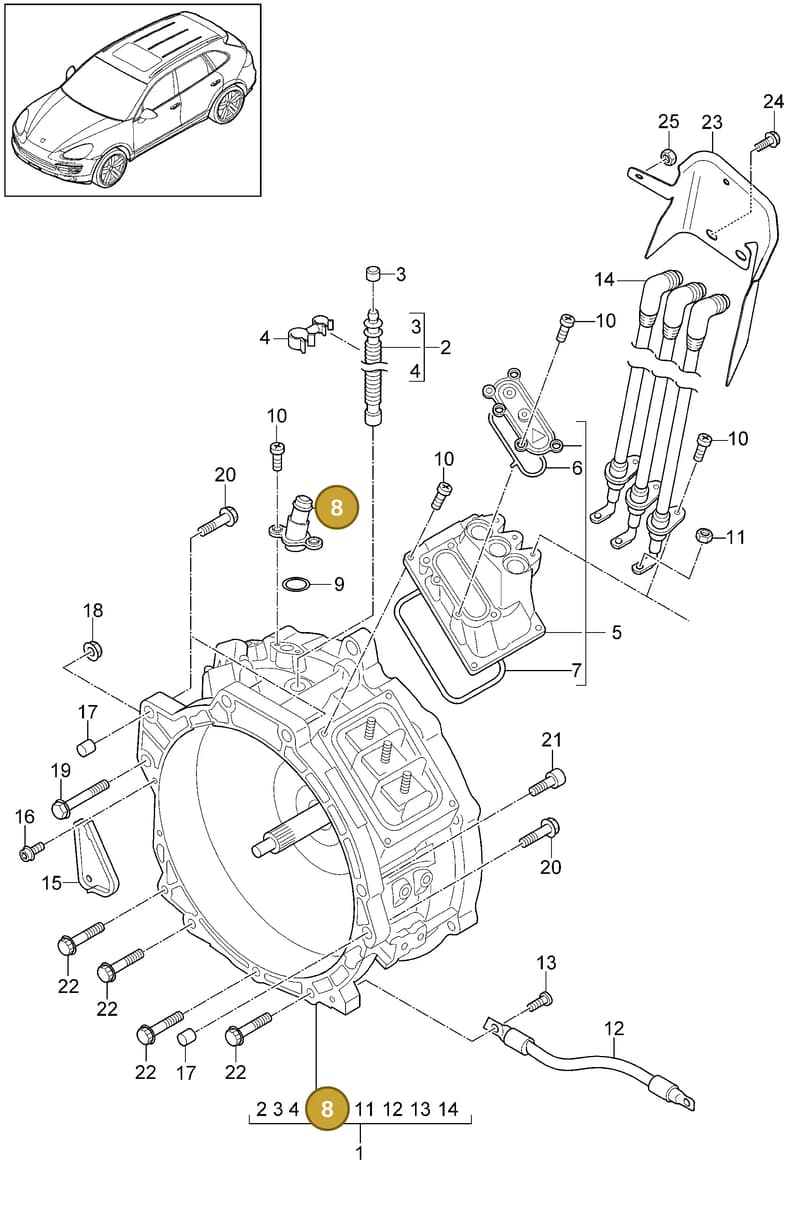 95862462300 — Porsche Cayenne (2010-2018) diagram p37901010, position 8