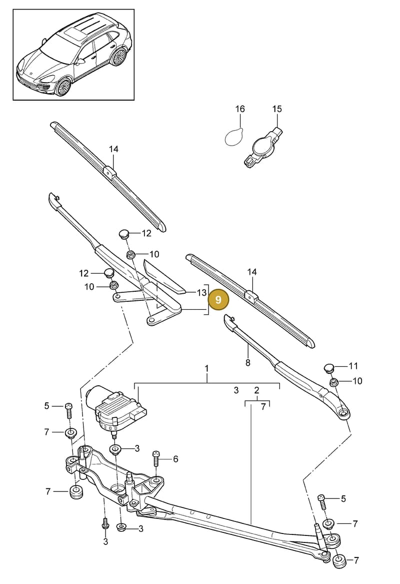 95862802600 — Porsche Cayenne (2010-2018) diagram p37904000, position 9